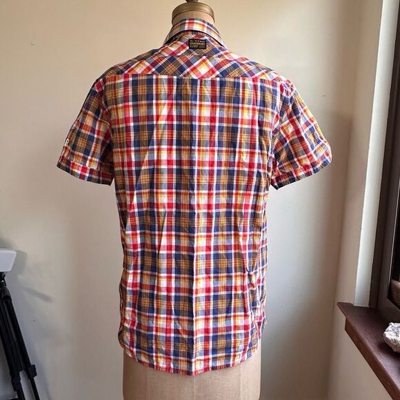 G-Star Raw Men's Multicolor Anderson Keith Plaid Short Sleeve Shirt Size Large - Picture 5 of 14